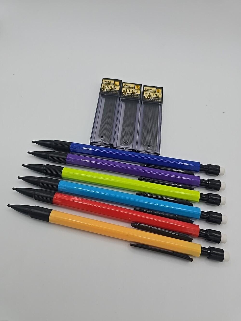 Jot MECHANICAL PENCILS 6 Color Pack 0.7mm w/ Erasers New Lead & Pencil Lot